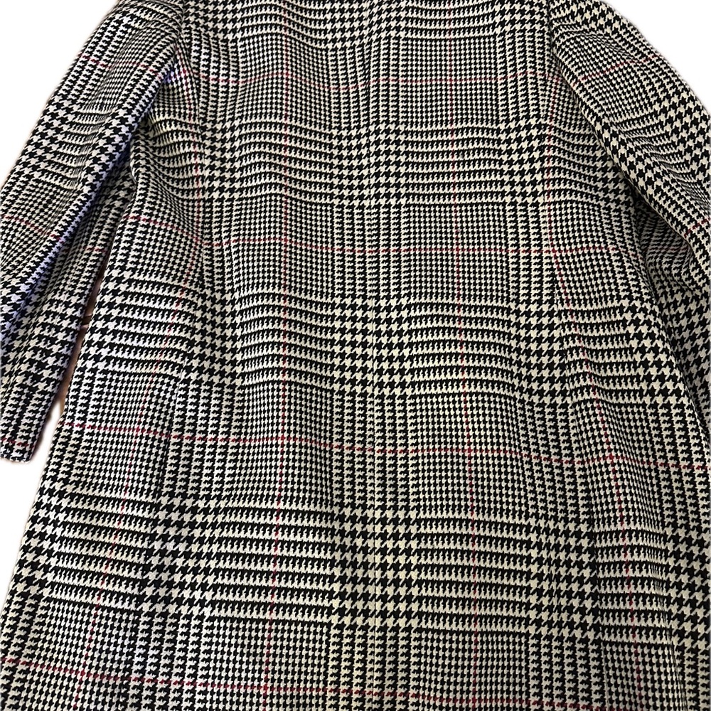 Talbots Checked Herringbone Long Blazer with Pockets